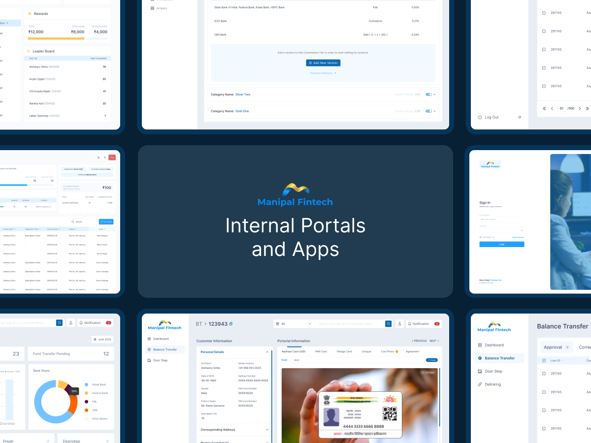 Manipal Fintech Internal Portal Designs